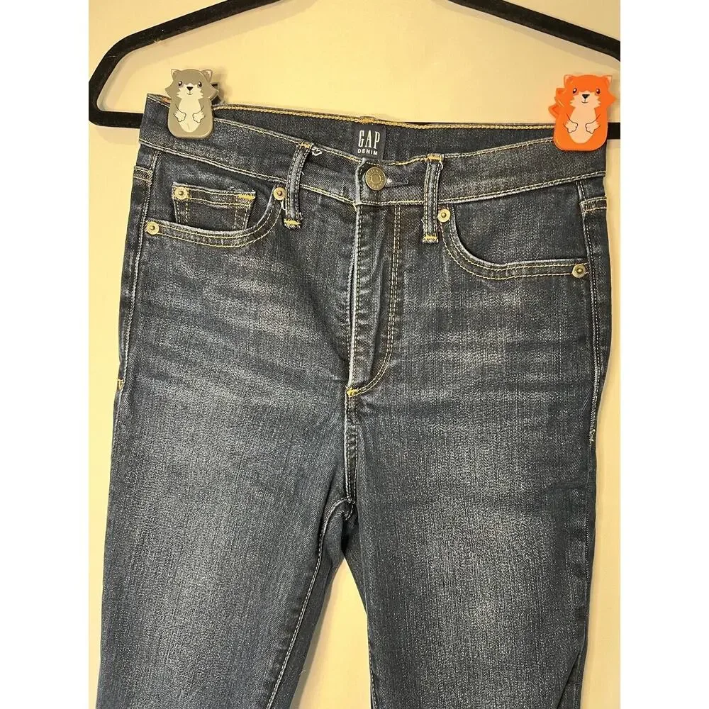 Gap 1969 True Skinny Jeans Women's 26 REG Blue High Rise Cotton Blend